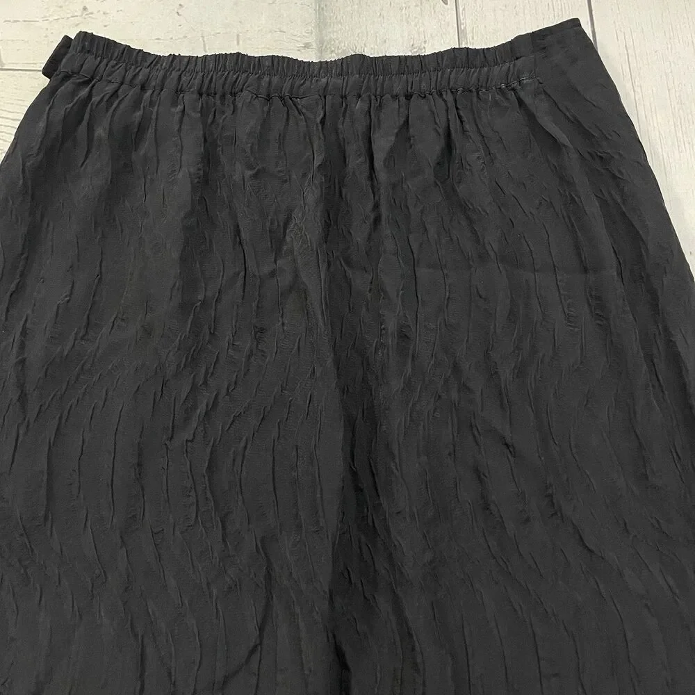 Citron Santa Monica Women's Small Black 100% Silk Side Slit Maxi Skirt